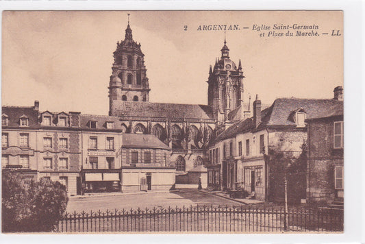 Carte Postale CPA 61 Argentan - Église Saint-Germain Et Place Du Marché