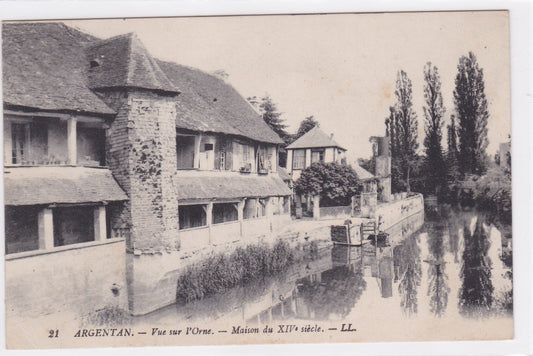 Carte Postale CPA 61 Argentan - Vue Sur L'Orne - Maison Du XIVe Siècle