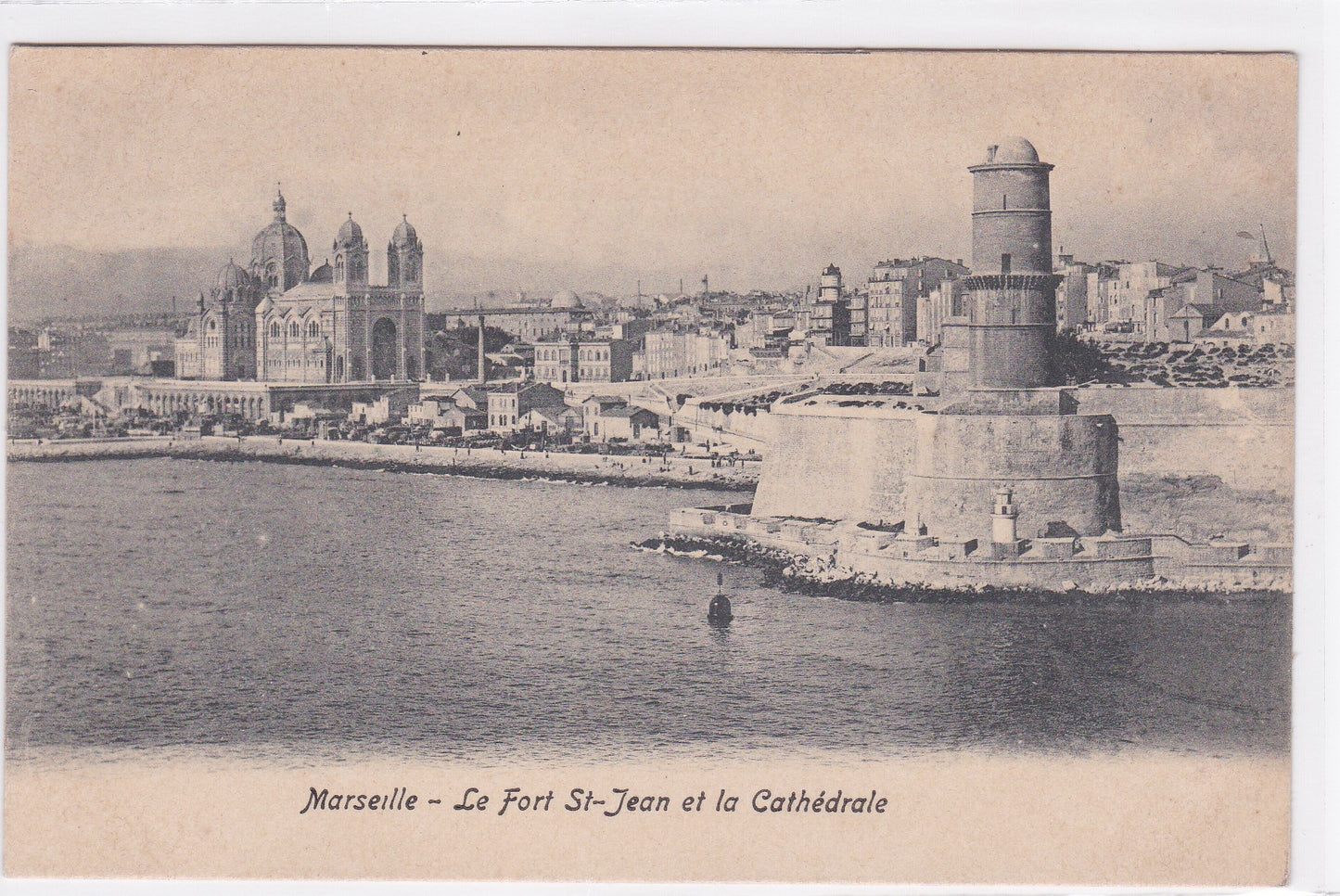 Carte Postale CPA 13 Marseille - Le Fort St-Jean Et La Cathédrale