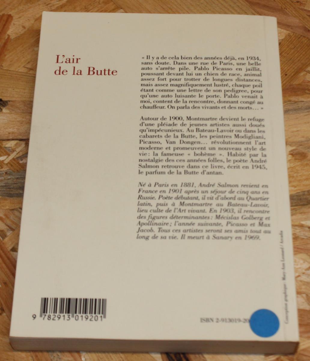 André Salmon - L'Air De La Butte - Mémoires - Arcadia Éditions 2004