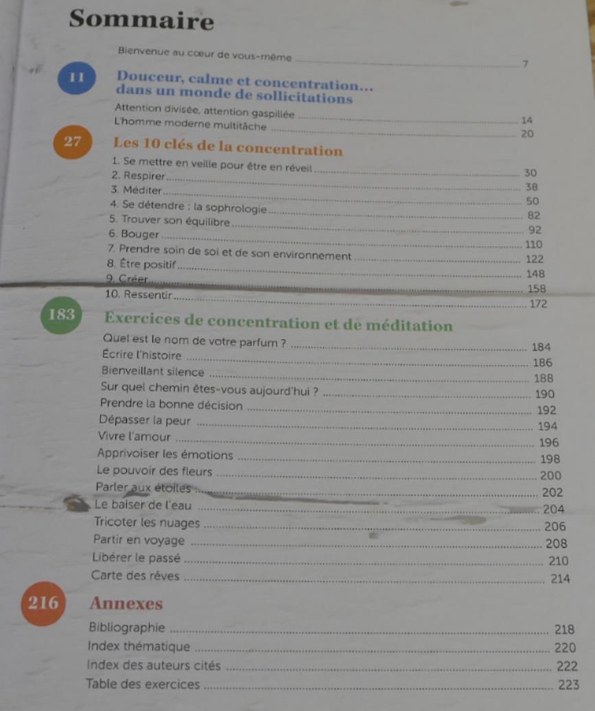 Méditation Et Pleine Conscience - L'Art De La Concentration - Hachette 2015