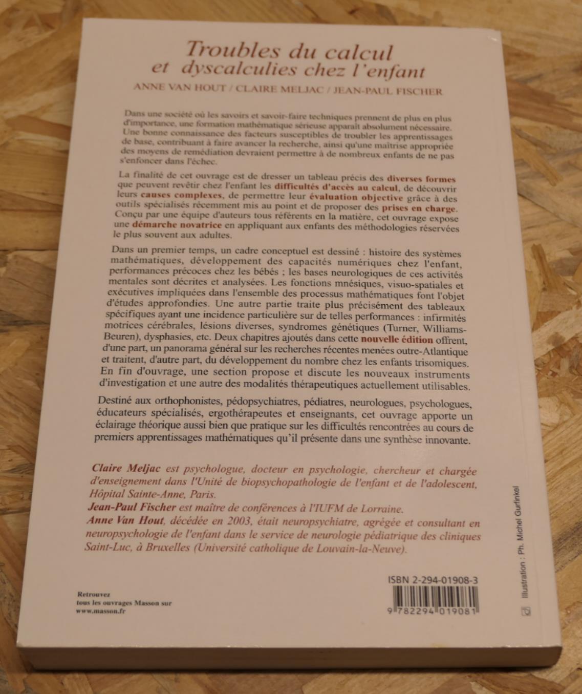 Troubles Du Calcul Et Dyscalculies Chez L'Enfant - 2e Édition Masson 2005