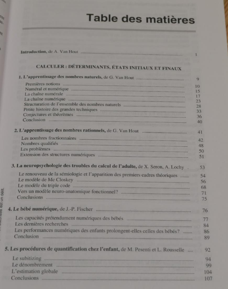 Troubles Du Calcul Et Dyscalculies Chez L'Enfant - 2e Édition Masson 2005