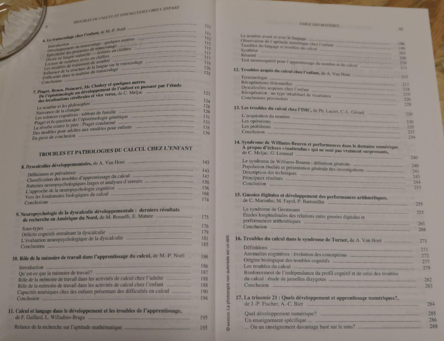 Troubles Du Calcul Et Dyscalculies Chez L'Enfant - 2e Édition Masson 2005
