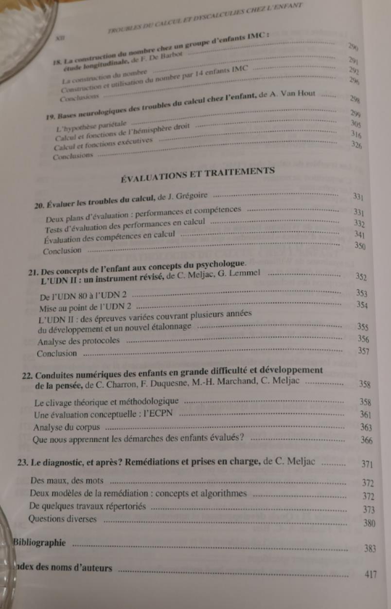 Troubles Du Calcul Et Dyscalculies Chez L'Enfant - 2e Édition Masson 2005