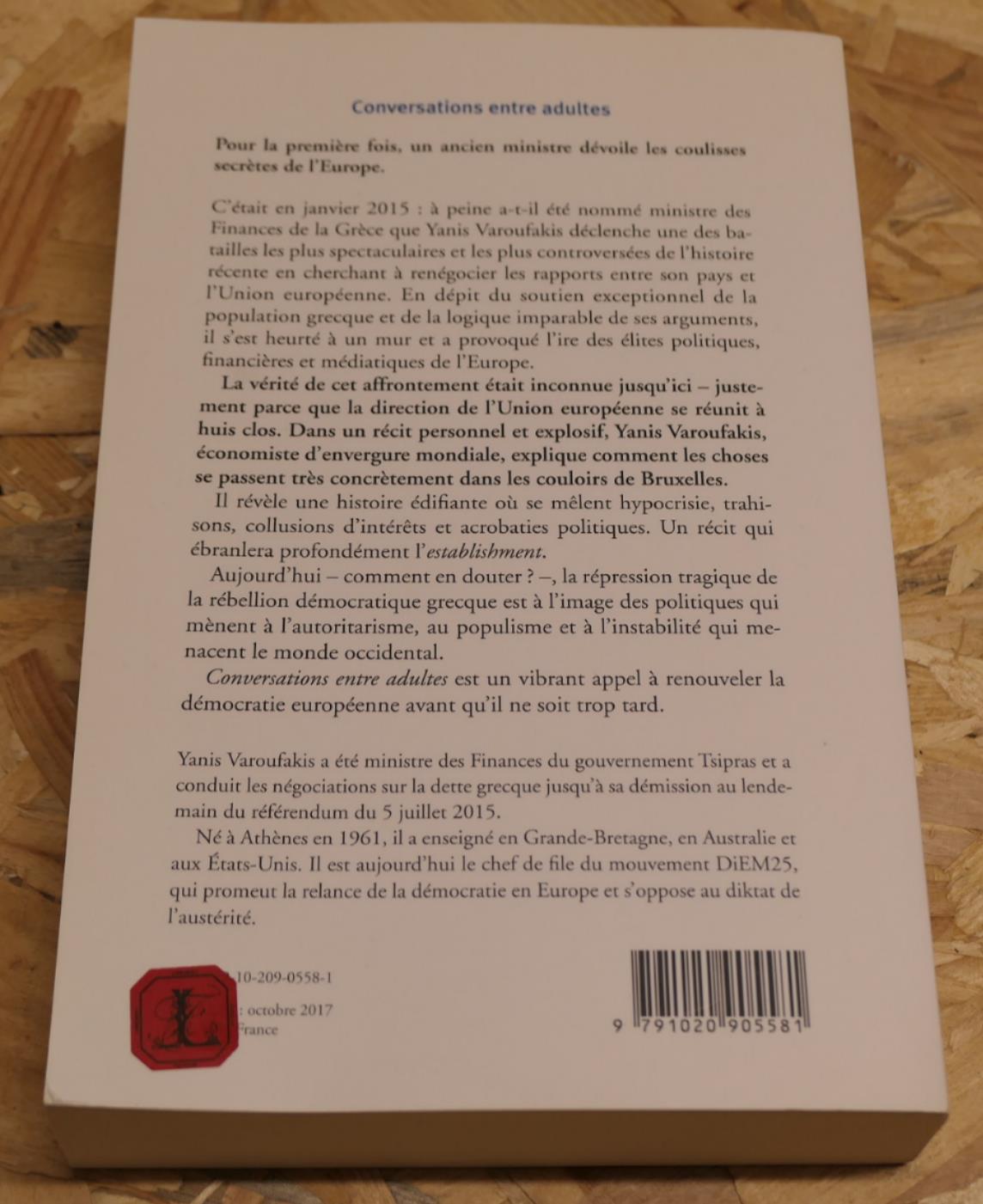 Conversations Entre Adultes - Yanis Varoufakis - LLL 2017