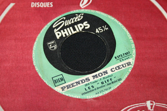 LES RIFF   SP 45T 7"   PRENDS MON COEUR / TOM PILLIBI