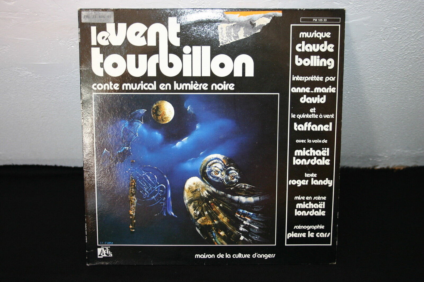 CLAUDE BOLLING   LP 33T 12"  LE VENT TOURBILLON   CONTE MUSICAL EN LUMIERE NOIRE