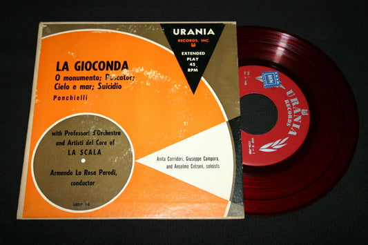 PONCHIELLI LA GIOCONDA   RED EP 7" URANIA   LA SCALA   CORRIDORI CAMPORA COLZANI