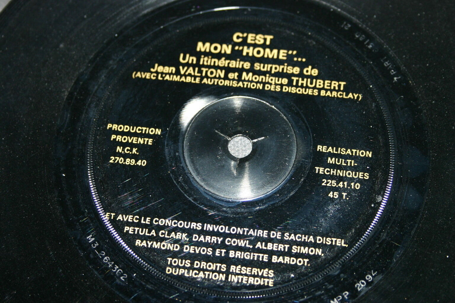C'EST MON HOME / JEAN VALTON & MONIQUE THUBERT  SP 45T 7"  BRIGITTE BARDOT FLEXI