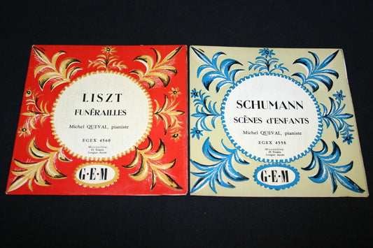 MICHEL QUEVAL   LOT DE 2 EP 45T 7"   SCHUMANN / LISZT   GEM