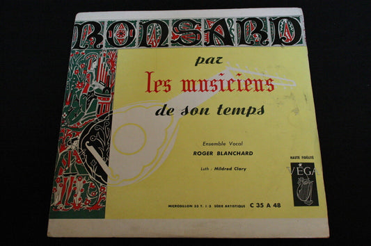 ROGER BLANCHARD / LUTH : MILDRED CLARY   LP 33T 10"   RONSARD   VEGA   RARE