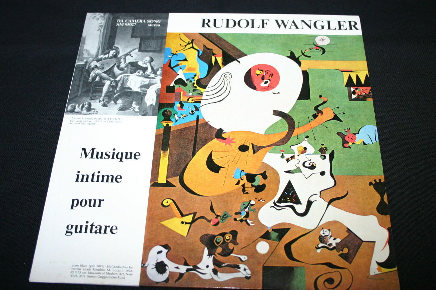 RUDOLF WANGLER   LP 33T 12"   MUSIQUE INTIME POUR GUITARE   DEDICACE