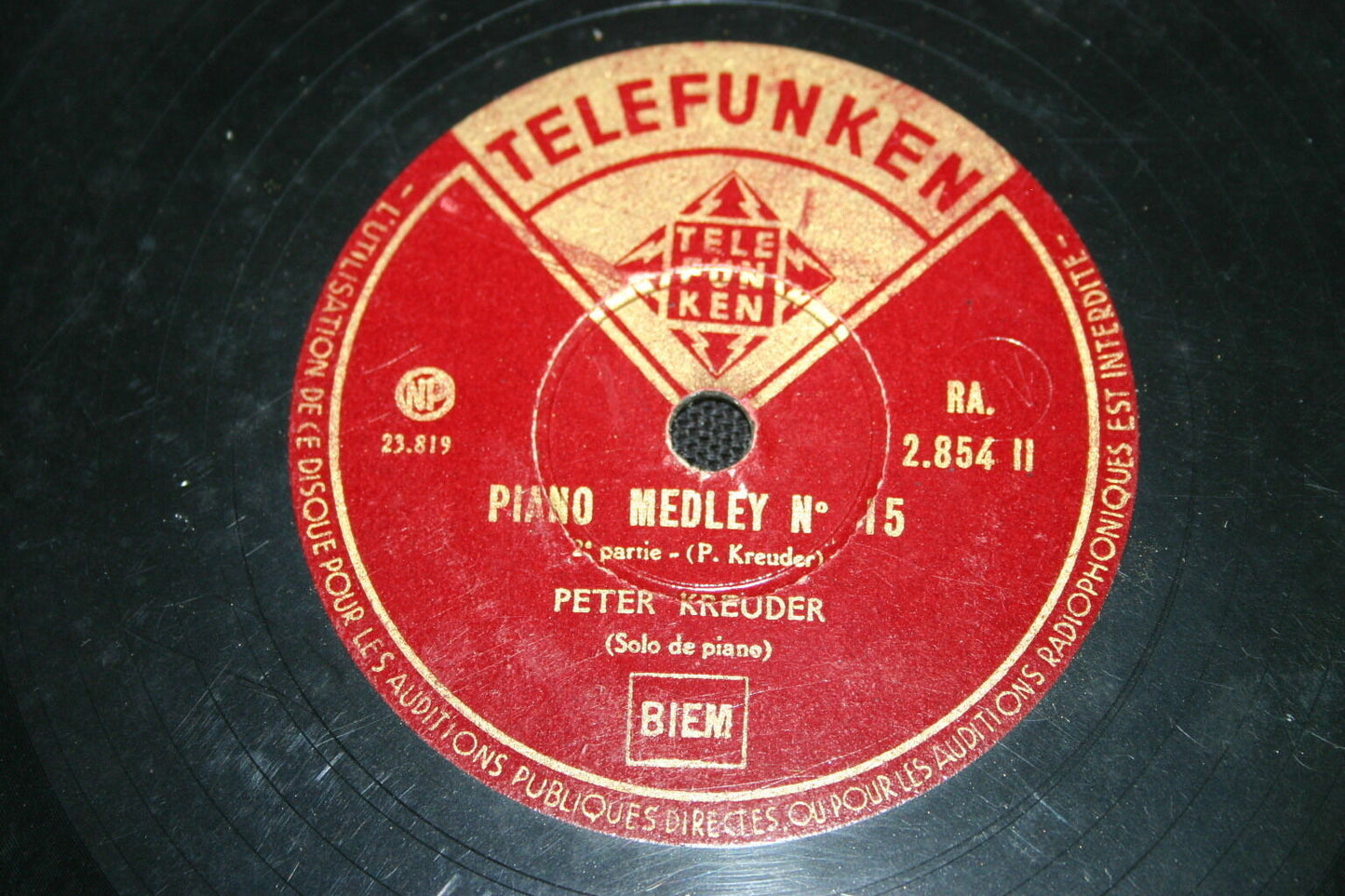 PETER KREUDER   78T   PIANO MEDLEY N° 15   TELEFUNKEN