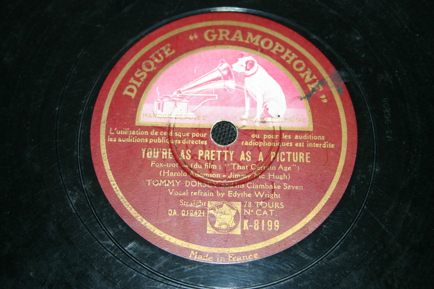 TOMMY DORSEY & HIS CLAMBAKE SEVEN   78T   YOU'RE AS PRETTY AS A PICTURE