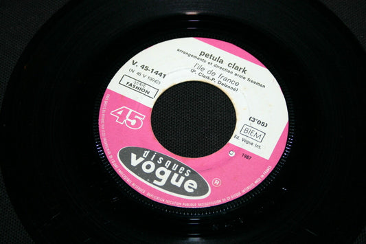 PETULA CLARK   SP 45T 7"   L'ILE DE FRANCE / LA DERNIERE DANSE