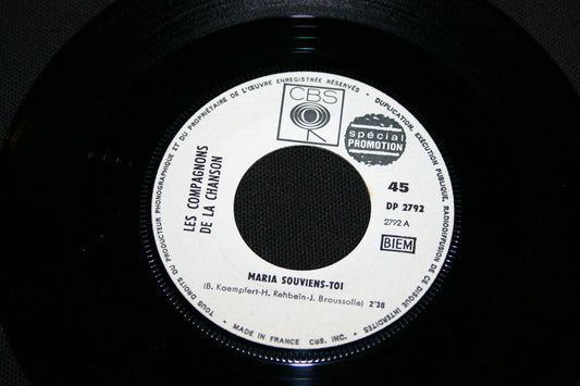 LES COMPAGNONS DE LA CHANSON   SP 45T 7"   MARIA SOUVIENS-TOI   PROMO