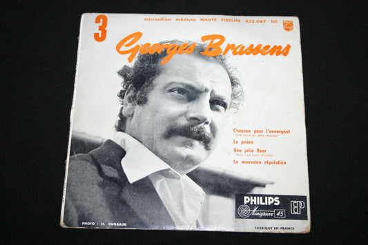 GEORGES BRASSENS   EP 45T 7"   CHANSON POUR L'AUVERGNAT