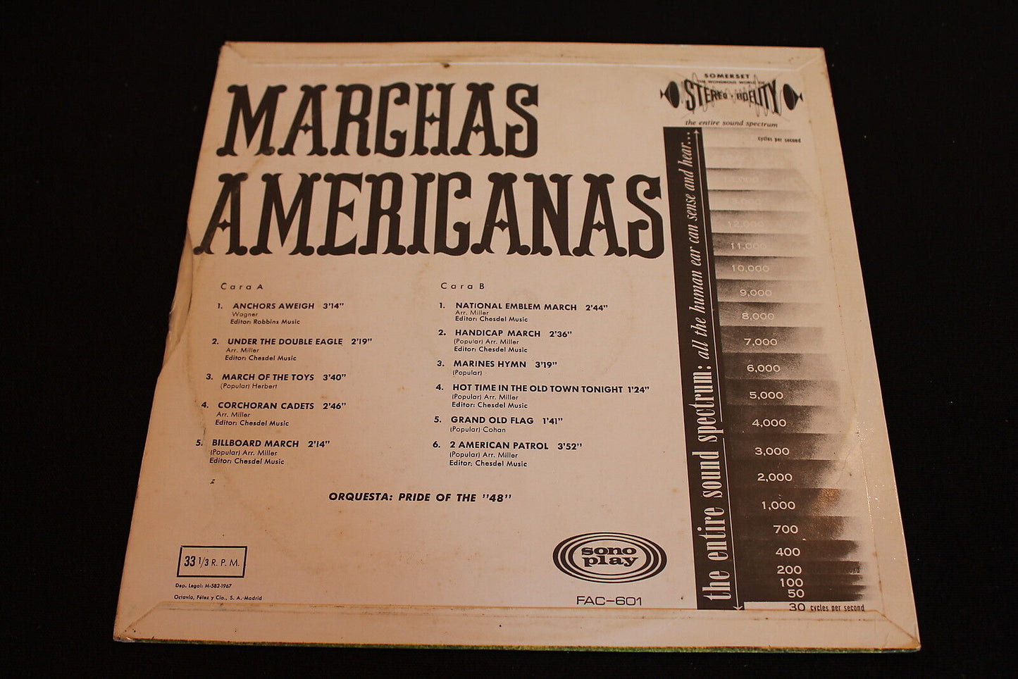 MARCHAS AMERICANAS   LP 33T 12"   SONO PLAY FAC-601   SPAIN   1967