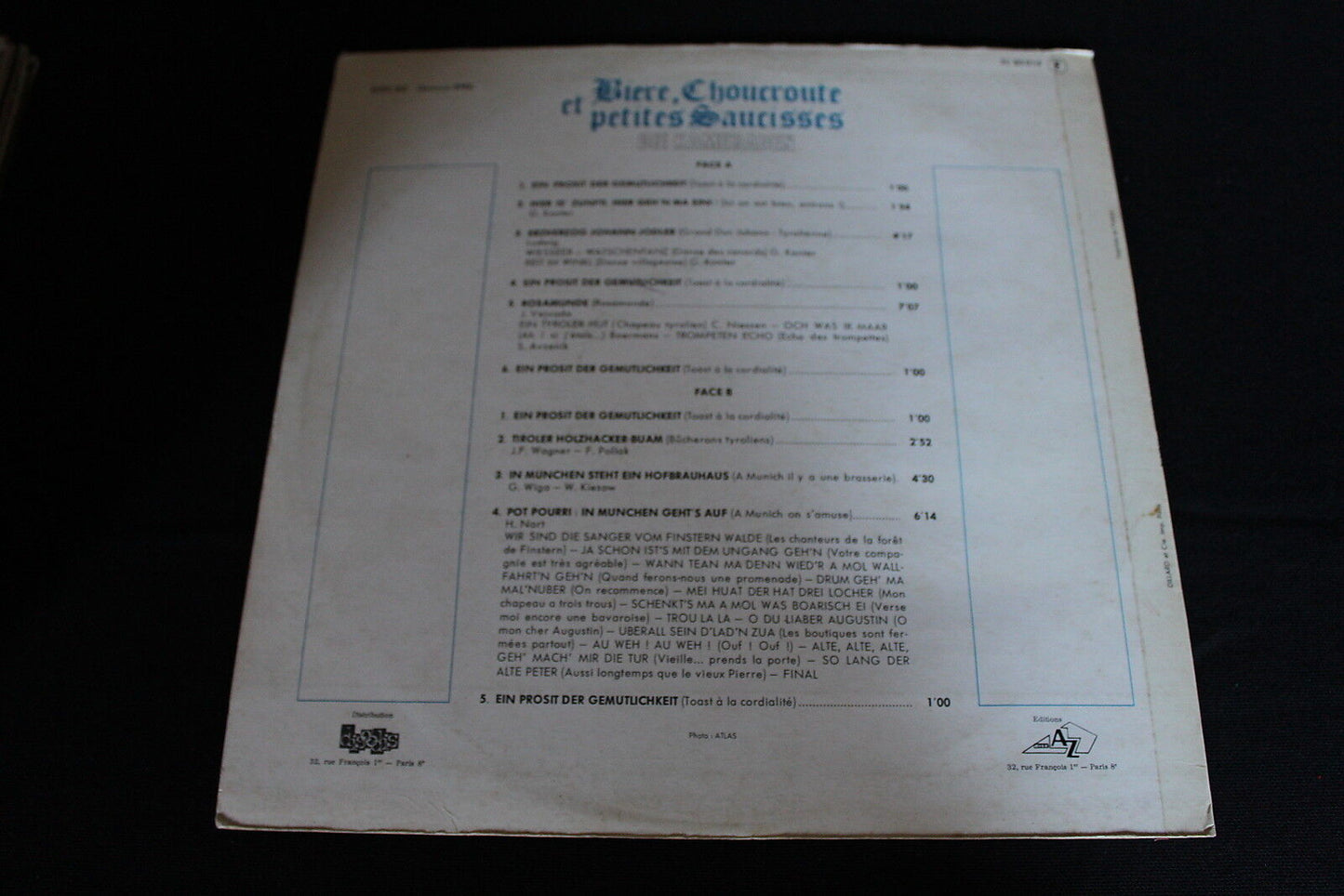 BIERE CHOUCROUTE ET PETITES SAUCISSES   DIE KAMERADEN   LP 33T 12"   AZ FL 85014