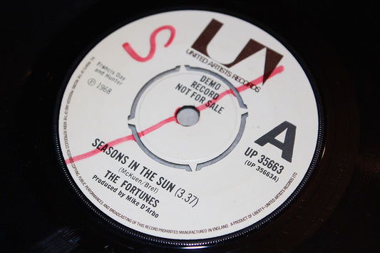 THE FORTUNES   SP 45T 7"   SEASONS IN THE SUN   1968   DEMO   UP 35663