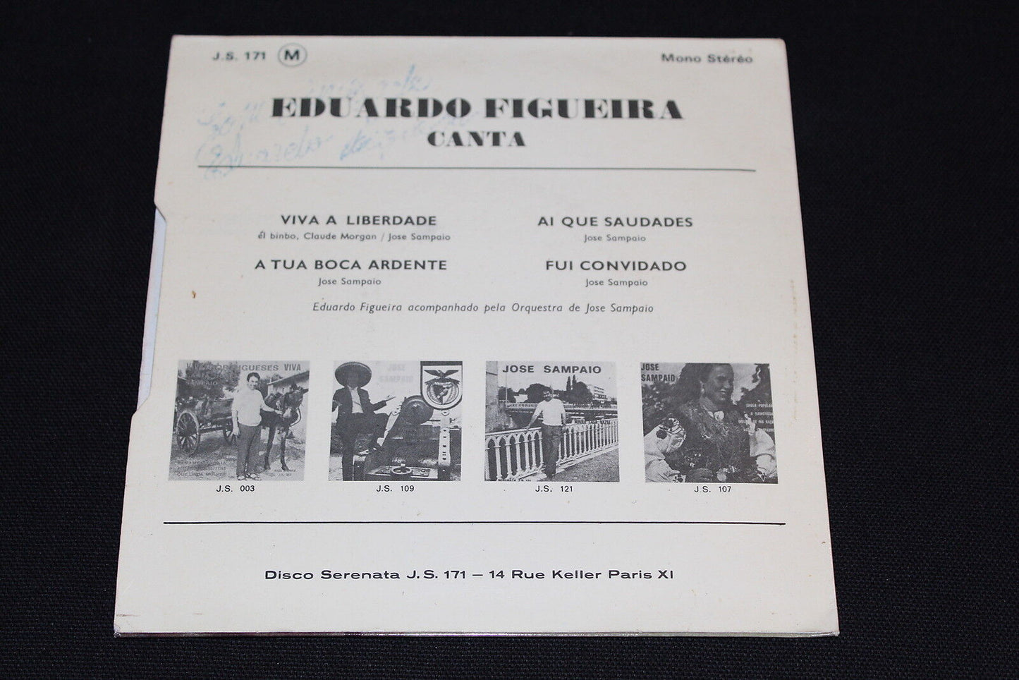 EDUARDO FIGUEIRA   EP 45T 7"   VIVA A LIBERDADE   DEDICACE