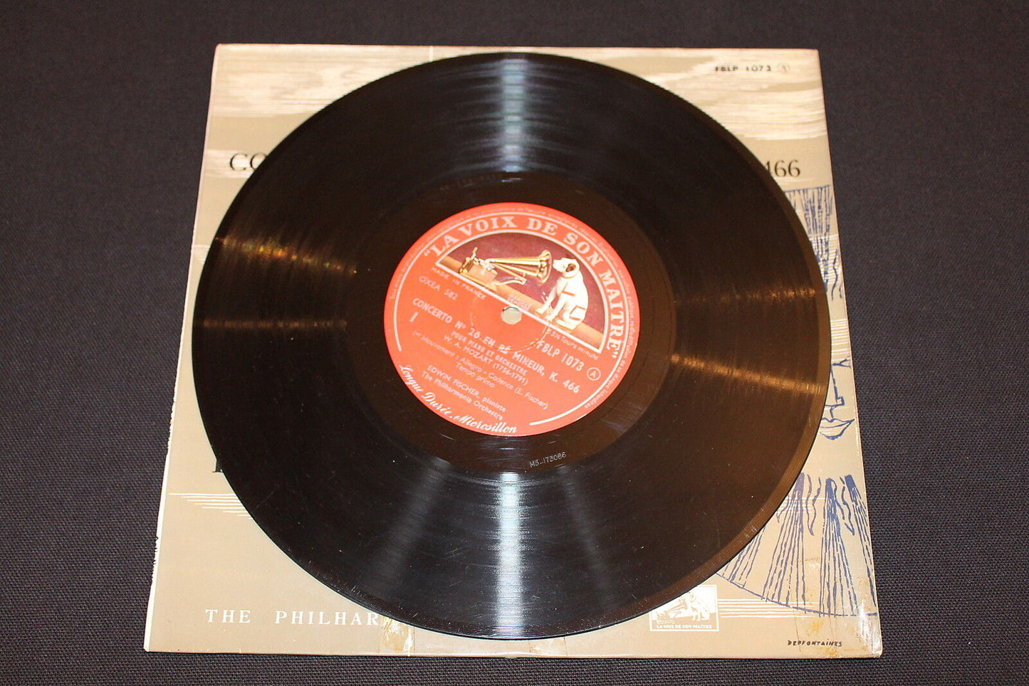 MOZART   EDWIN FISCHER   CONCERTO N°20   FBLP 1073   LP 33T 10"