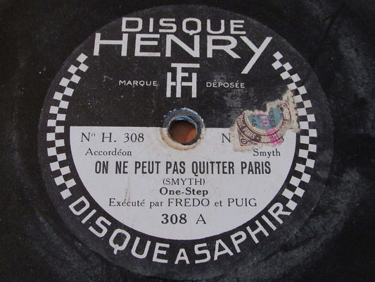 DISQUE HENRY   FREDO et PUIG   H308   78T