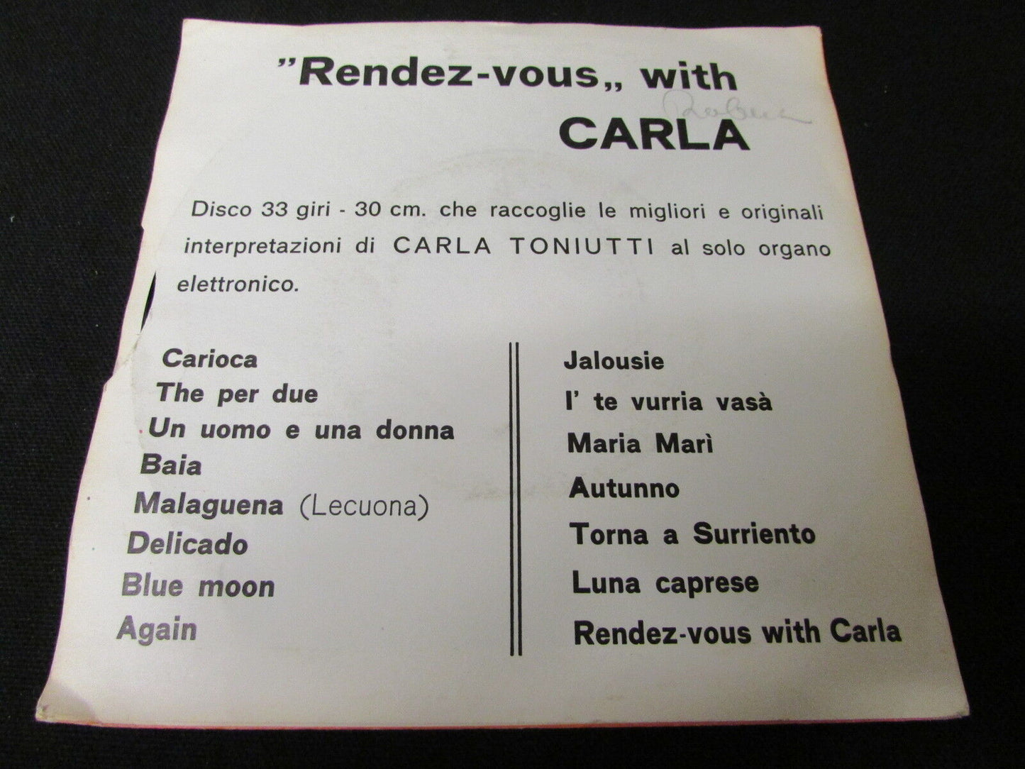 CARLA TONIUTTI   SP 45T 7"   ESTATE A CAPO LA GALA   ITALY
