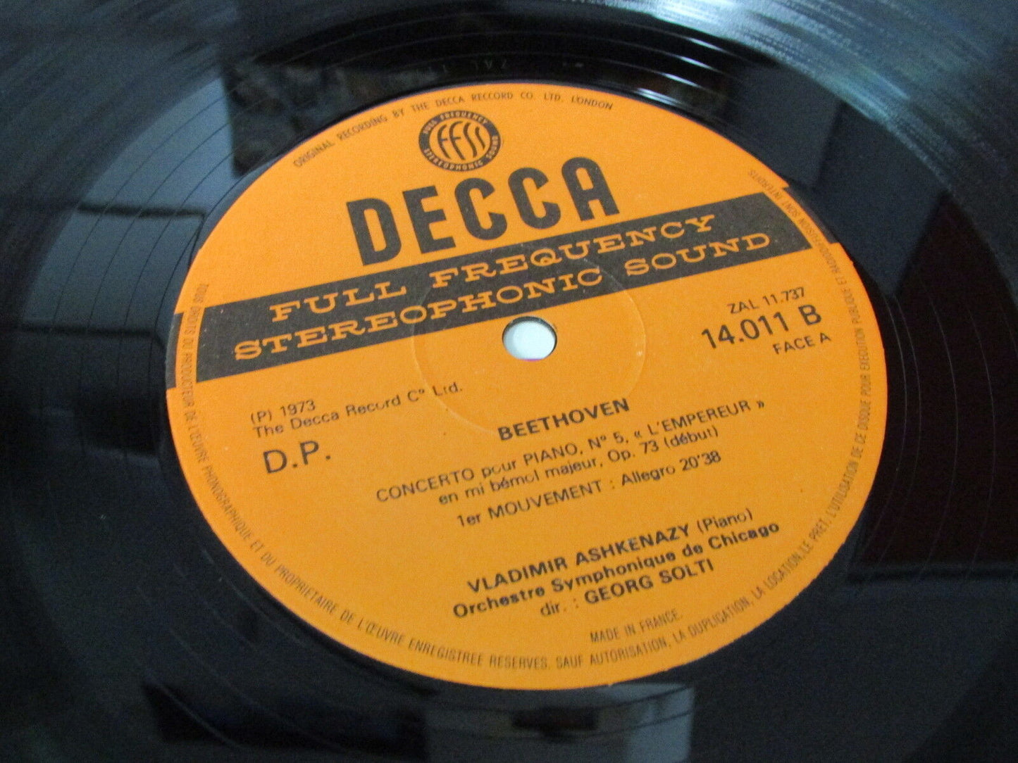 VLADIMIR ASHKENAZY   BEETHOVEN   CONCERTO N°5 "L'EMPEREUR"   LP 33T 12"   DECCA