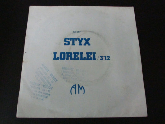 STYX   SP 45T 7"   LORELEI   PROMO   1975   FRENCH