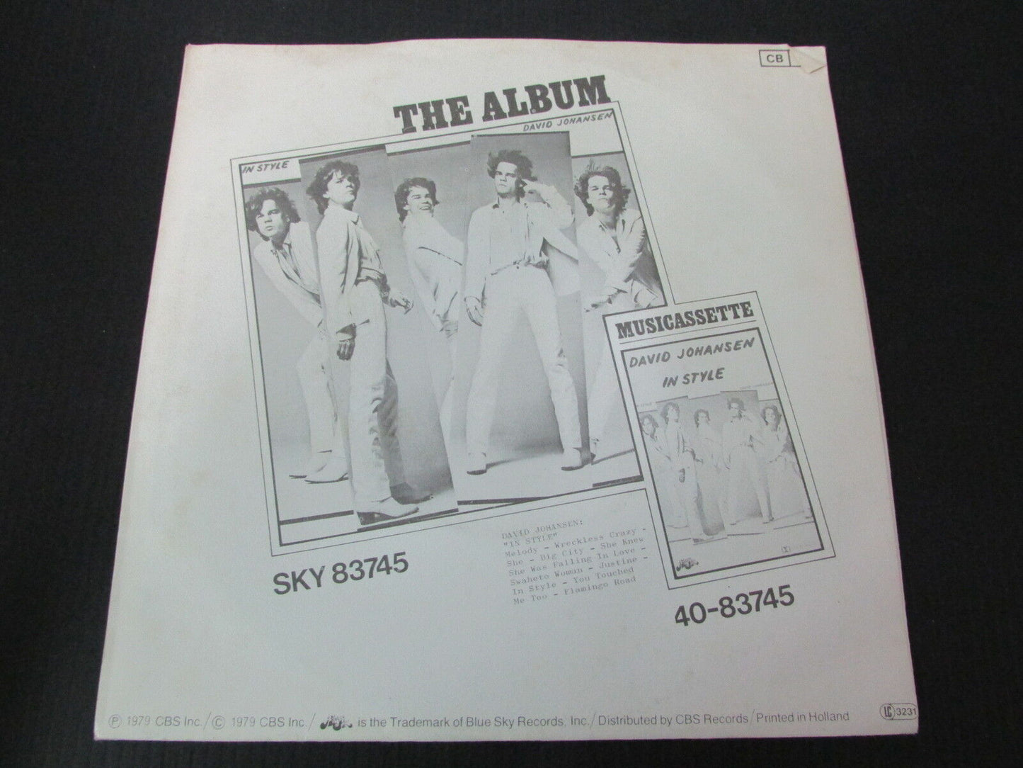 DAVID JOHANSEN   SP 45T 7"   MELODY   1979