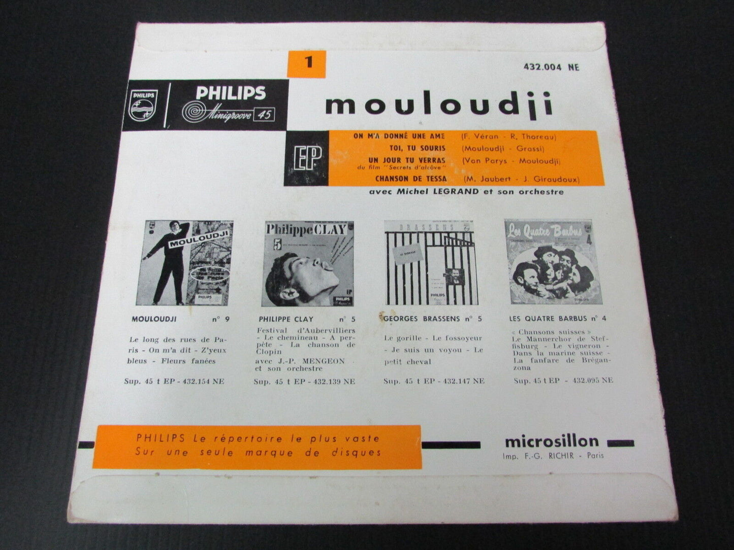 MOULOUDJI   EP 45T 7"   ON M'A DONNE UNE AME   PHILIPS 432004
