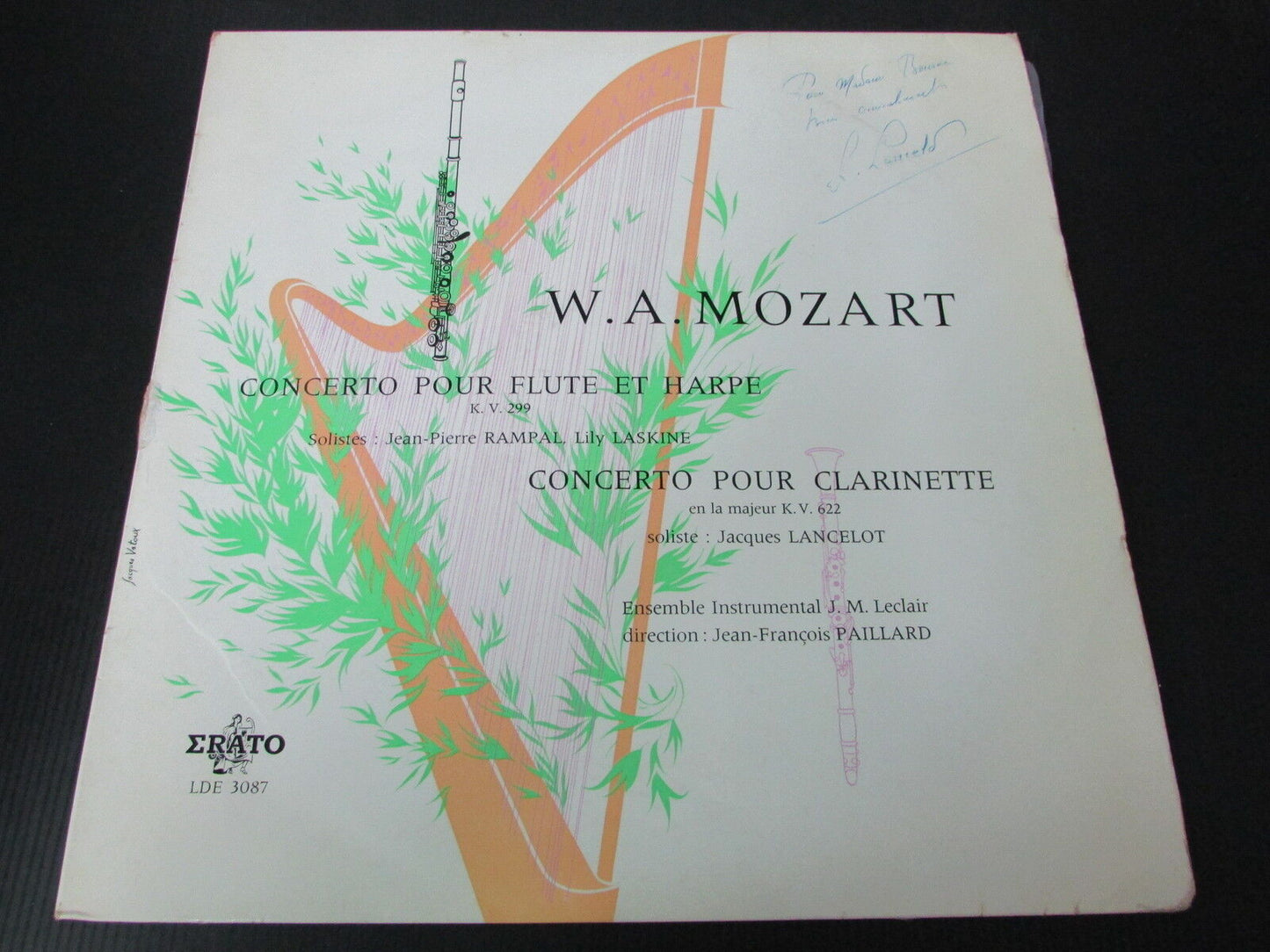 MOZART / PAILLARD / JACQUES LANCELOT / RAMPAL / LASKINE LP 33T 12" SIGNED!! 