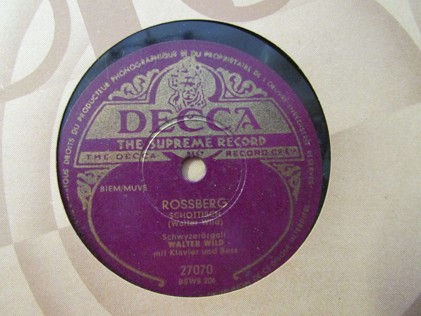 WALTER WILD   LOT DE 3 x 78T   DECCA