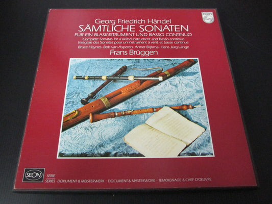FRANS BRUGGEN   HANDEL   SAMTLICHE SONATEN   PHILIPS BOX 3 x LP 33T 12"
