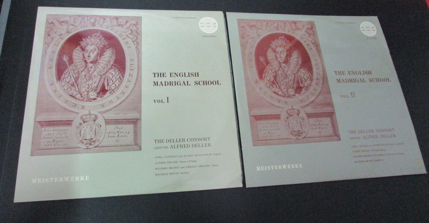 THE ENGLISH MADRIGAL SCHOOL VOL. I & II   AMADEO AVRS 6071 / 6072   LP 33T 12"