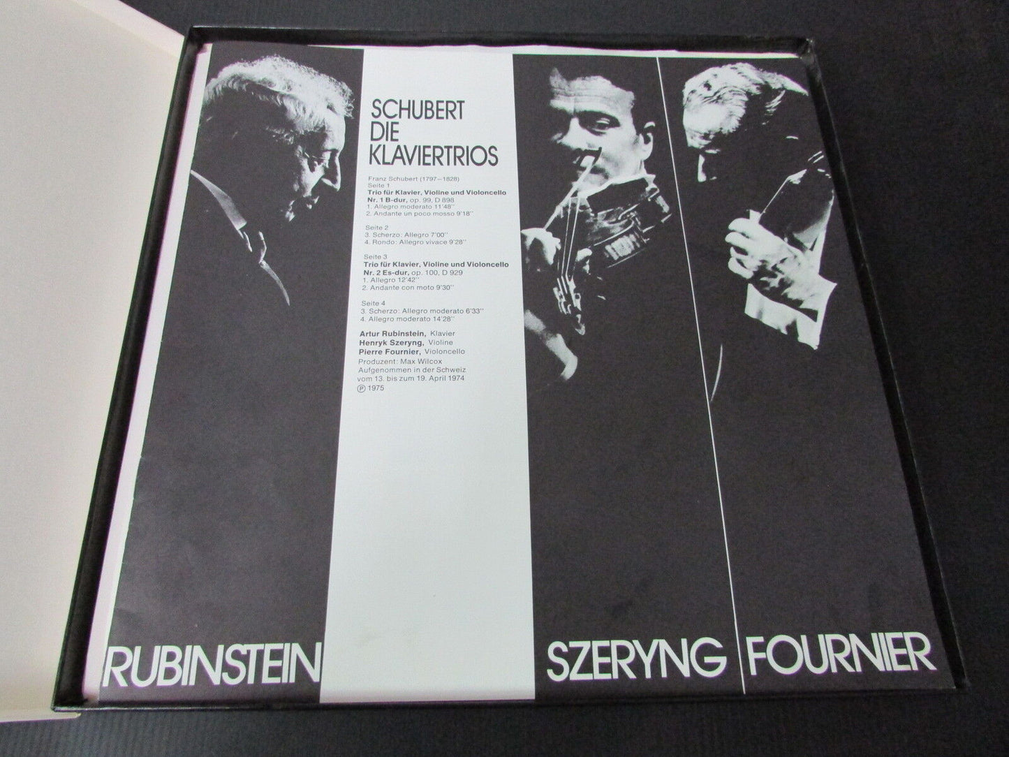 RUBINSTEIN SZERYNG FOURNIER SCHUBERT   DIE KLAVIERTRIOS   BOX 2 x LP 33T 12"