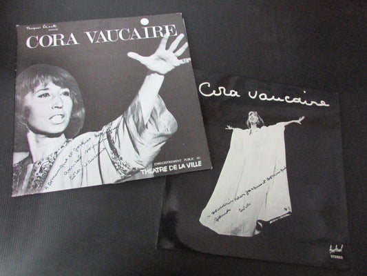 CORA VAUCAIRE   LOT DE 2 LP 33T 12"   DEDICACES