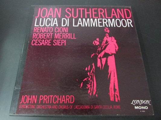 JOAN SUTHERLAND   LUCIA DI LAMMERMOOR   LONDON MONO A4355   BOX 3 x LP 33T 12"