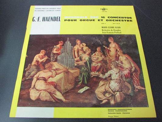 MARIE-CLAIRE ALAIN   G.-F. HAENDEL   CONCERTOS ORGUE ET ORCHESTRE   LP 33T 12"