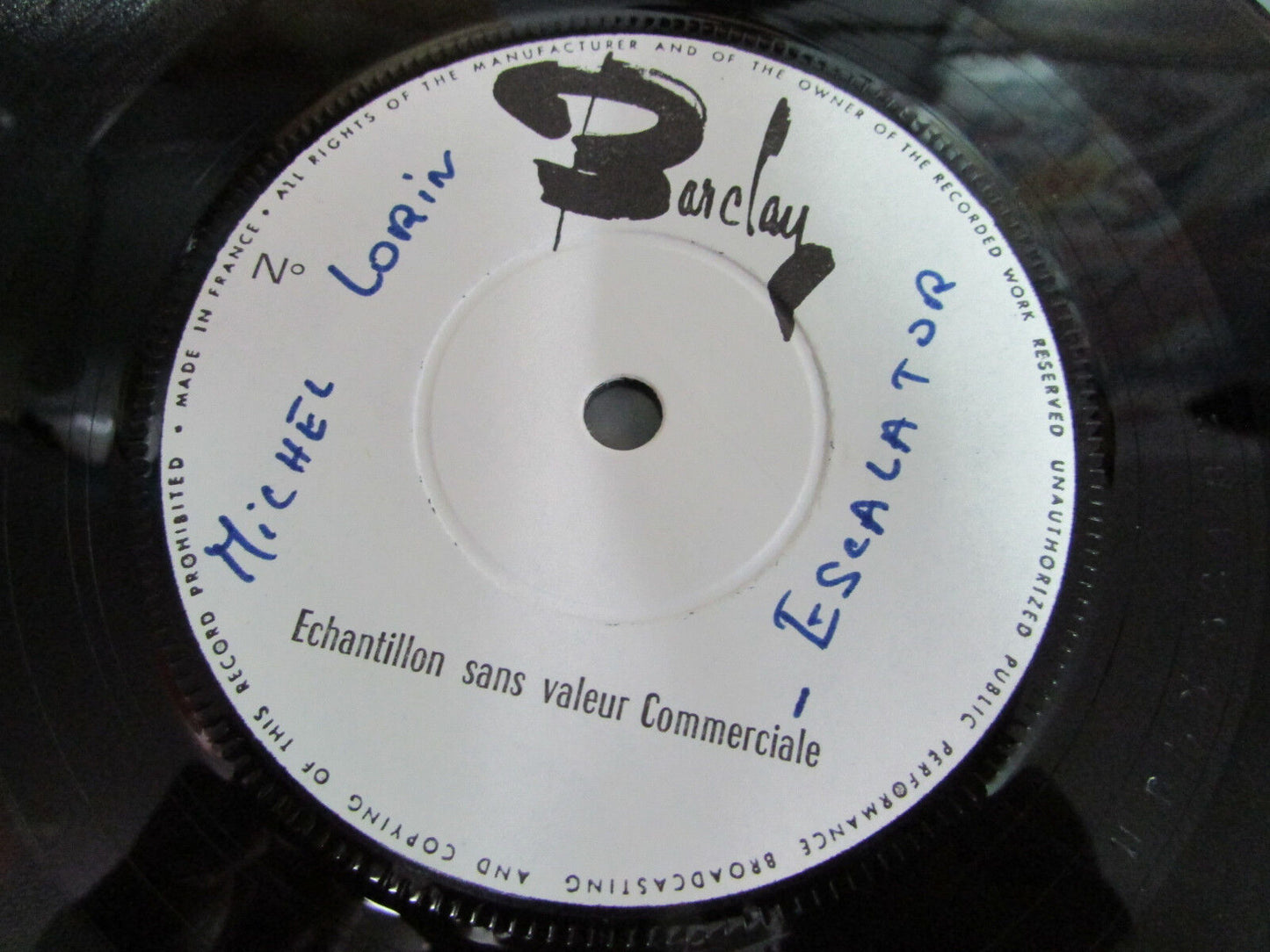 MICHEL LORIN ECHANTILLON BARCLAY 45T 7" Escalator / Auteuil music galop