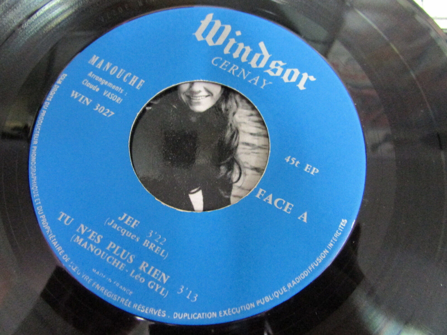 RARE EP 45T 7" MANOUCHE JEF +3 WINDSOR CERNAY WIN 3027