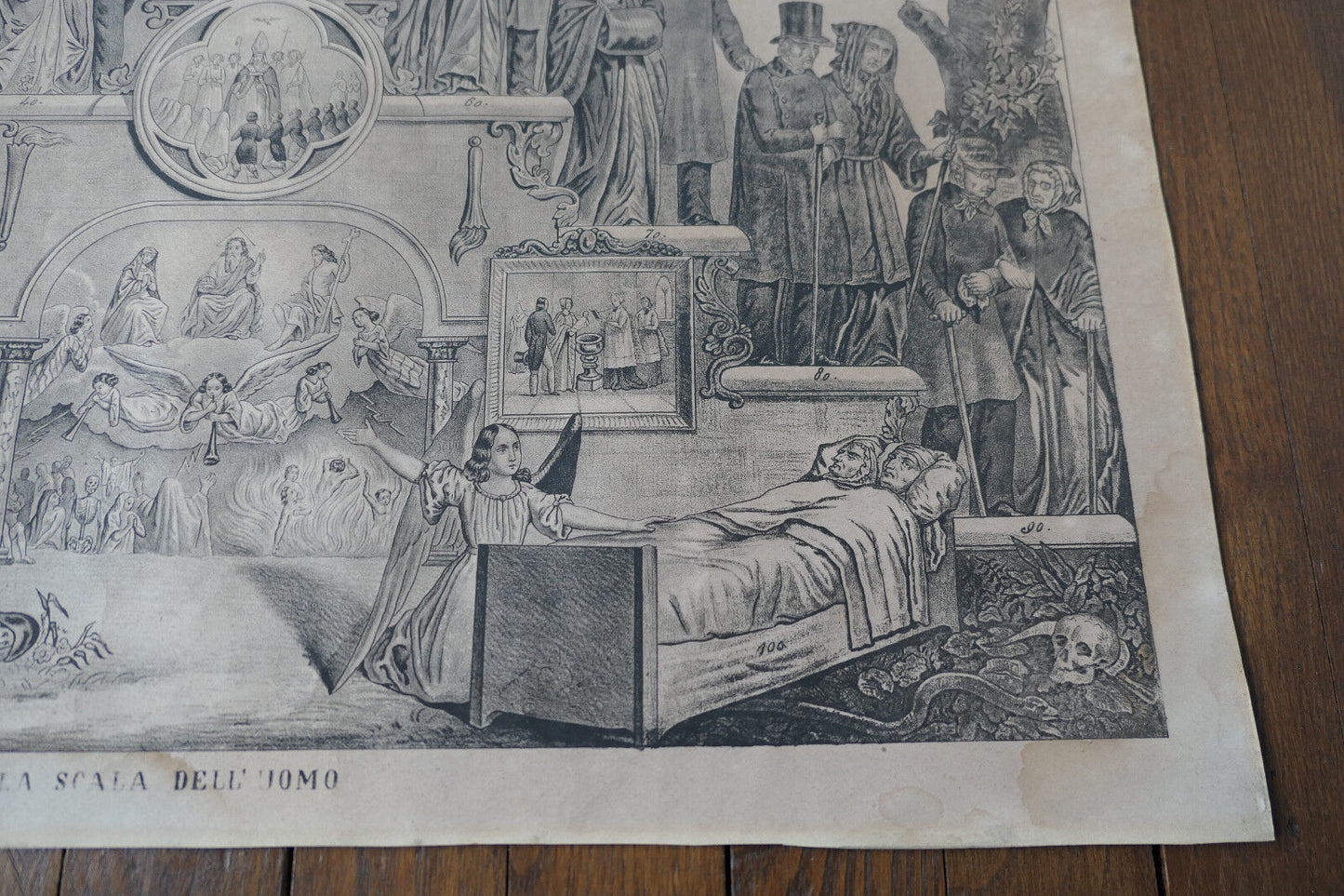 ANCIENNE GRAVURE LA SCALA DELL UOMO