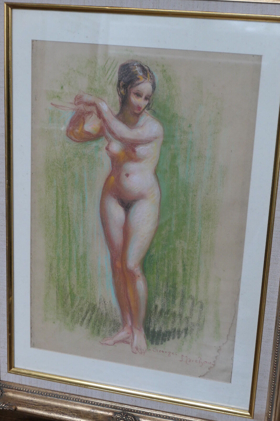 GEORGES MARCHOU (1892-1984) DESSIN ORIGINAL NU FEMME DEBOUT