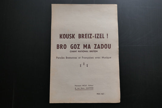 KOUSK BREIZ-IZEL BRO GOZ MA ZADOU CHANT NATIONAL BRETON PAROLES MUSIQUE