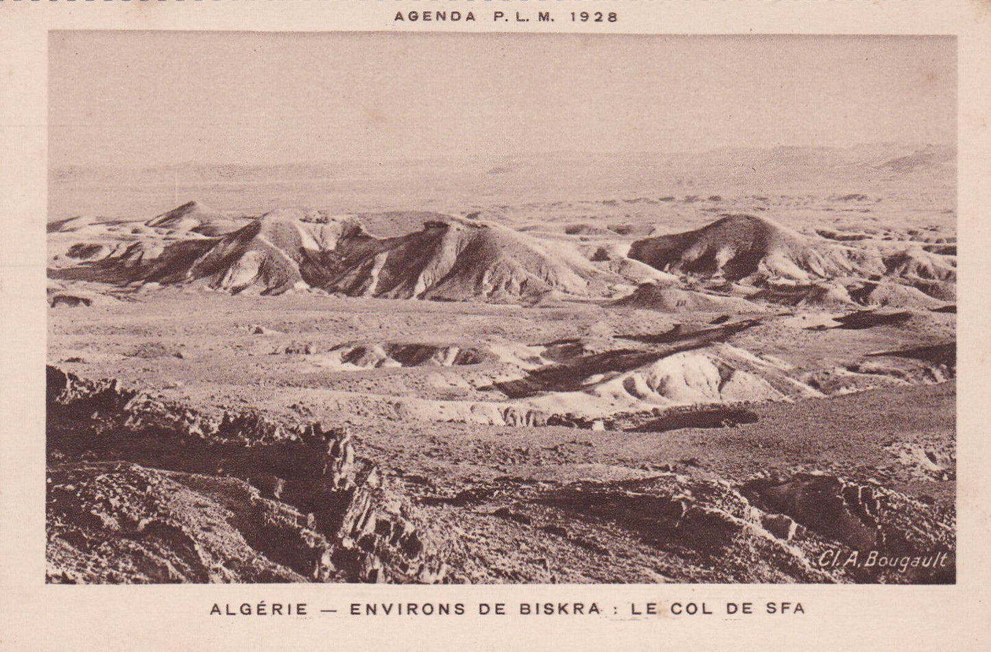 CPA AGENDA PLM 1928 ALGERIE - ENVIRONS DE BISKRA : LE COL DE SFA
