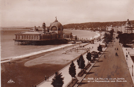 CPA 06 NICE - LE PALAIS DE LA JETEE ET LA PROMENADE DES ANGLAIS - 1924
