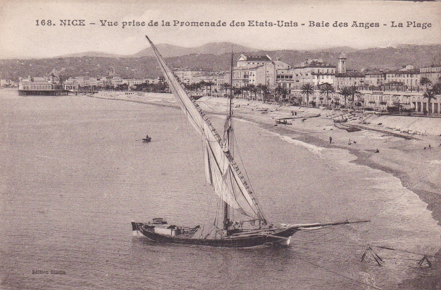 CPA 06 NICE - VUE PRISE DE LA PROMENADE DES ETATS-UNIS - BAIE DES ANGES - 1918