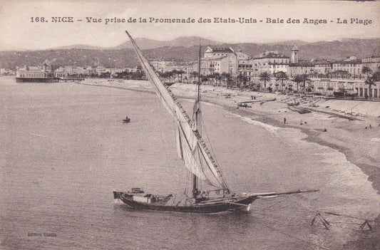 CPA 06 NICE - VUE PRISE DE LA PROMENADE DES ETATS-UNIS - BAIE DES ANGES - 1918